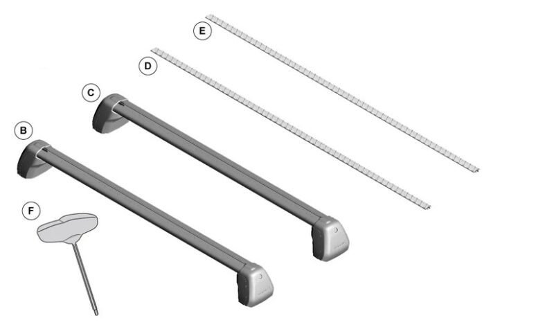 Black Cross Bar Roof Bar for Defender L663