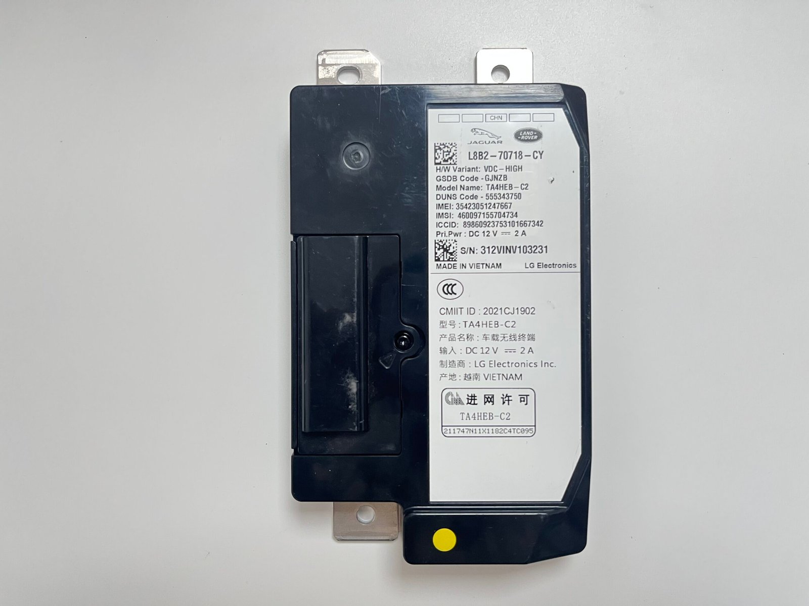 JLR TCU L8B2-70718-CY Telematics Control Unit 3 TCU