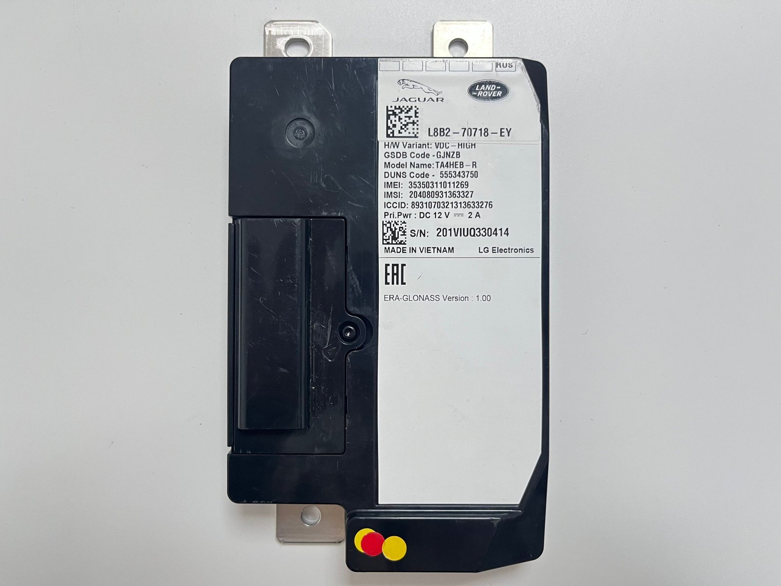JLR TCU L8B2-70718-EY Telematics Control Unit 3 TCU
