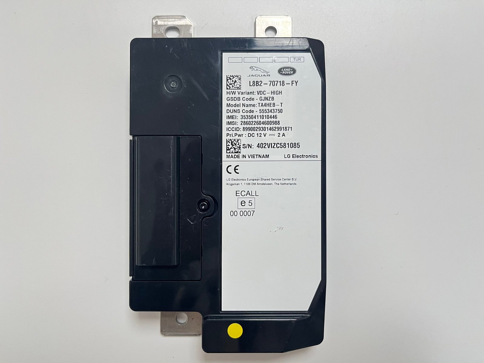JLR TCU L8B2-70718-FY Telematics Control Unit 3 TCU